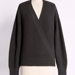 ModCloth surplice black sweater size Small